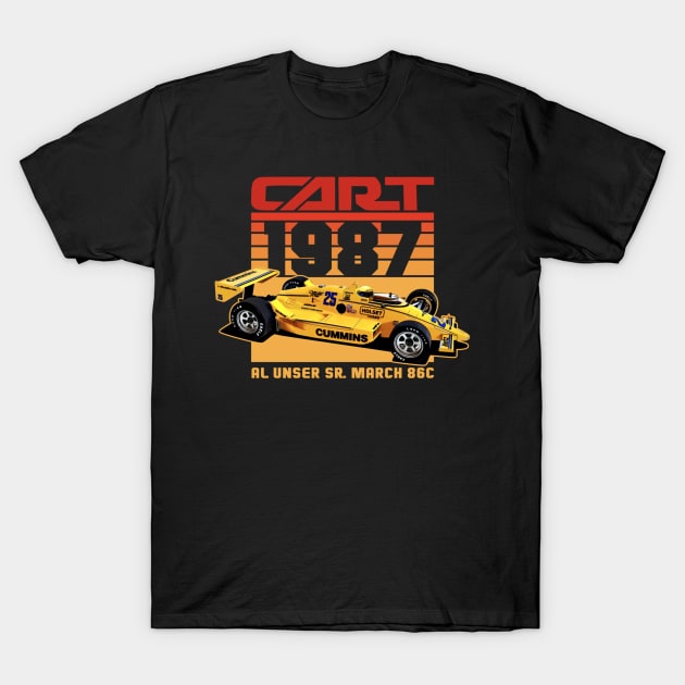 Al Unser Sr. 1987 80s Retro T-Shirt by stevenmsparks